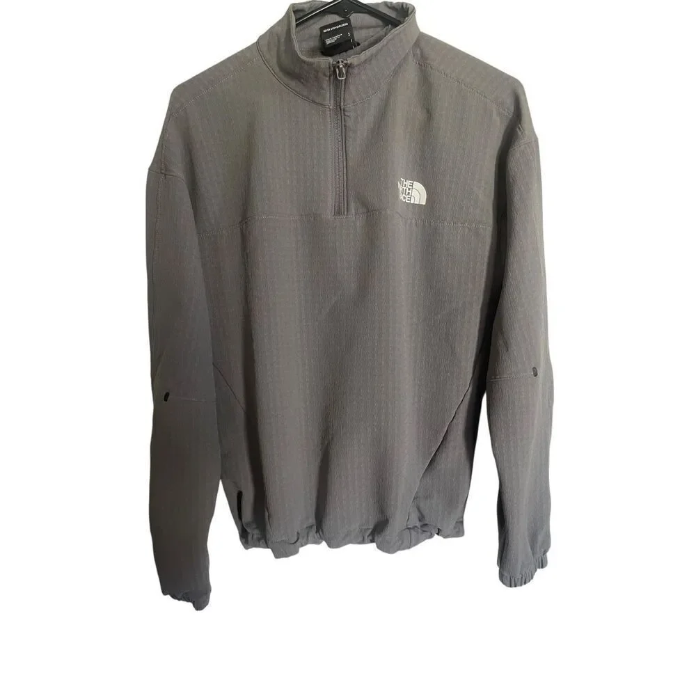 The North Face Mens Gray Tekware Grid 1/4-Zip FlashDry Pullover Jacket Small